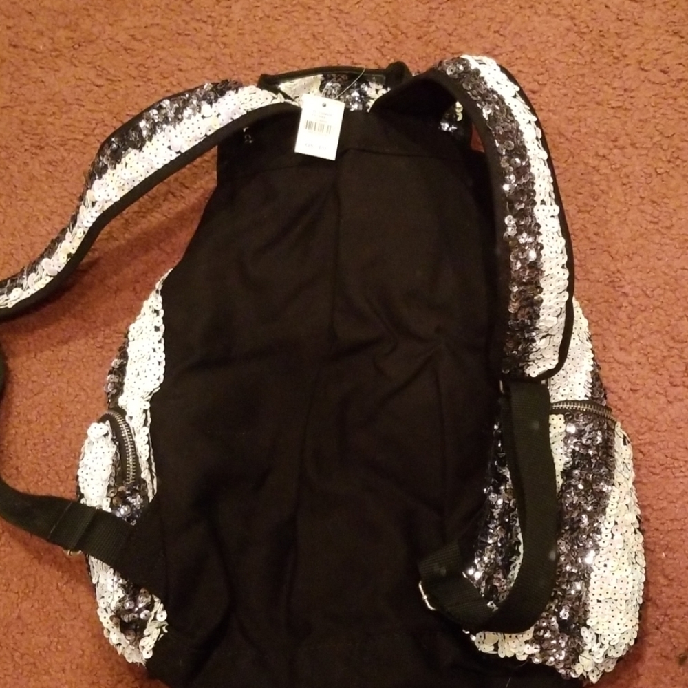 Brand New Victoria's Secret pink striped sequin Backpack... Sold Out!!! - Picture 5 of 8